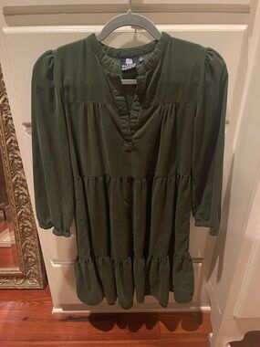 Green Tiered Mini Dress